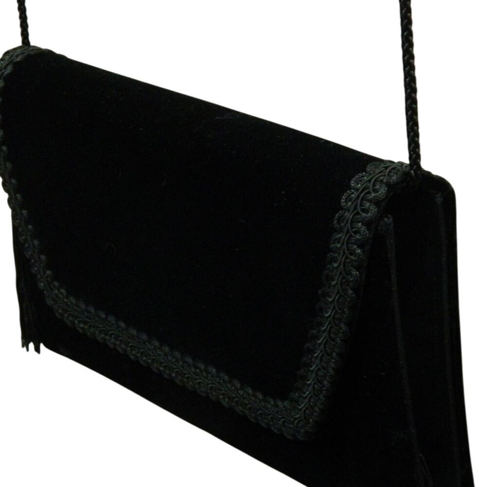 Vintage Black Velvet Evening Purse Shoulder and Clutch